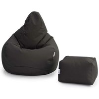 Loft 25 - Gaming-Sitzsack und Fußhocker für das Wohnzimmer, wasserabweisender Sitzsack mit hoher Rückenlehne für drinnen und draußen mit Fußstütze von LOFT 25