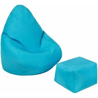 Loft 25 - Kinder-Sitzsack mit Fußhocker für das Wohnzimmer, wasserabweisender Kinder-Gaming-Pouf-Sitz, Outdoor-Spiel-Pouf-Stuhl mit Ottomane - Aqua Loft 25 - Kinder-Sitzsack mit Fußhocker für das Wohnzimmer, wasserabweisender Kinder-Gaming-Pouf-Sitz, Outdoor-Spiel-Pouf-Stuhl mit Ottomane - Aqua von LOFT 25