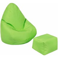 Loft 25 - Kinder-Sitzsack mit Fußhocker für das Wohnzimmer, wasserabweisender Kinder-Gaming-Pouf-Sitz, Outdoor-Spiel-Pouf-Stuhl mit Ottomane - Limone von LOFT 25