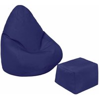 Loft 25 - Kinder-Sitzsack mit Fußhocker für das Wohnzimmer, wasserabweisender Kinder-Gaming-Pouf-Sitz, Outdoor-Spiel-Pouf-Stuhl mit Ottomane - Marine Loft 25 - Kinder-Sitzsack mit Fußhocker für das Wohnzimmer, wasserabweisender Kinder-Gaming-Pouf-Sitz, Outdoor-Spiel-Pouf-Stuhl mit Ottomane - Marine von LOFT 25