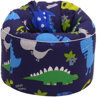 Ready Stead Bed Kinder Sitzsäcke - Polycotton Kinder Sitzsack Stuhl für das Spielen - komfortable Runde Sofa Sitzsack für Kinder - Dino Dunkel von LOFT 25