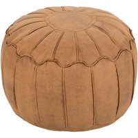 Runde Pouf für Wohnzimmer, Kunstleder Pouf mit weicher Füllung, Indoor Sitzsack Fußhocker, Leichter Sitzsack Pouf für Fußentspannung - Braun - Loft 25 von LOFT 25