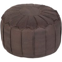 Runde Pouf für Wohnzimmer, Kunstleder Pouf mit weicher Füllung, Indoor Sitzsack Fußhocker, Leichter Sitzsack Pouf für Fußentspannung - Schokolade von LOFT 25