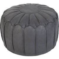 Runde Pouf für Wohnzimmer, Kunstleder Pouf mit weicher Füllung, Indoor Sitzsack Fußhocker, Leichter Sitzsack Pouf für Fußentspannung - Schwarz - Loft von LOFT 25