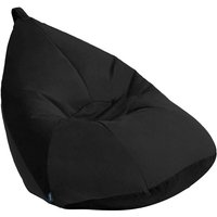 Sitzsack für das Wohnzimmer, Samt Sitzsack mit Tragegriff, Erwachsene Indoor Sitzsack zum Schlafen - Schwarz - Loft 25 von LOFT 25