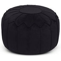 Sitzsack für den Innenbereich, Luxus-Sitzsack für das Wohnzimmer, 45x27 cm Samt-Sitzsack mit Perlenfüllung, Gaming-Sitzsack für Erwachsene - Schwarz von LOFT 25