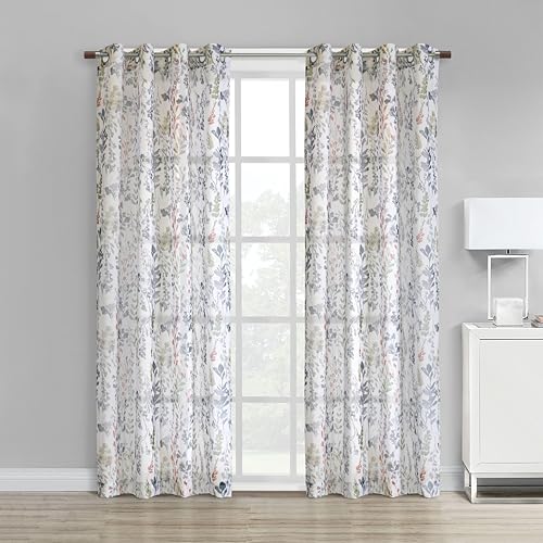 Athena Vorhang mit Ösen, durchscheinend, 132 x 274 cm, Mehrfarbig von LOFT LIVING