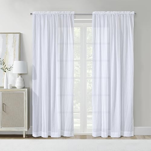 Callie Vorhang mit Stangentaschen, für den Innenbereich, 132 x 213 cm, Weiß von LOFT LIVING