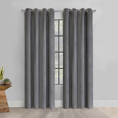 Duet Verdunkelungsvorhang mit Ösen, wendbar, 132 x 213 cm, Schwarz bis Hellgrau von LOFT LIVING
