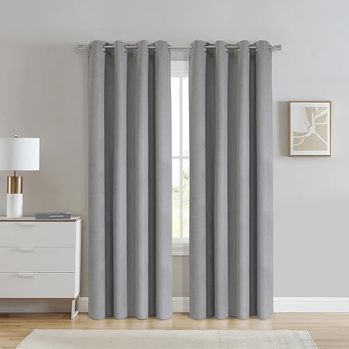 Duet Verdunkelungsvorhang mit Ösen, wendbar, für den Innenbereich, 132 x 213 cm, Grau bis Taupe von LOFT LIVING