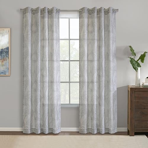 Elliott Lichtfiltervorhang mit Ösen, Innenbereich, 132 x 213 cm, Grau von LOFT LIVING