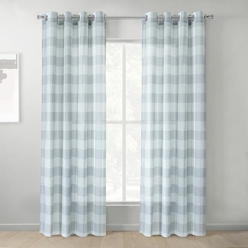 Gianna Lichtfilternder Ösenvorhang für den Innenbereich, 132 x 213 cm, Grau von LOFT LIVING