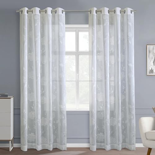 Greeley Lichtfiltervorhang mit Ösen, für den Innenbereich, 132 x 160 cm, Weiß von LOFT LIVING