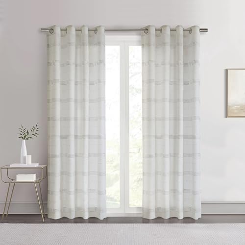 Jackie Vorhang mit Ösen, durchscheinend, für den Innenbereich, 132 x 213 cm, Weiß von LOFT LIVING