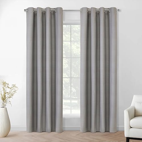 Micah Verdunkelungsvorhang mit Ösen, für den Innenbereich, 132 x 213 cm, silberfarben von LOFT LIVING
