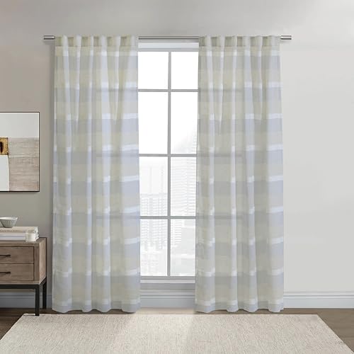 Nevis Lichtfilternder Vorhang für den Innenbereich, 132 x 213 cm, Blau von LOFT LIVING