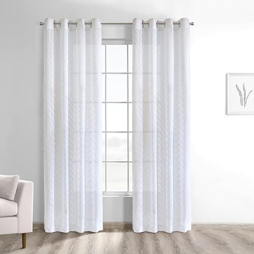 Rabia Sheer Grommet Indoor Vorhang 132.1x160.0 cm Weiß von LOFT LIVING
