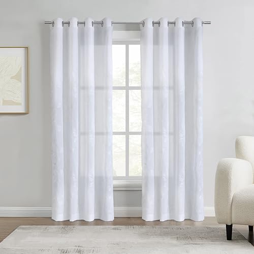 Summer Sheer Ösenvorhang für den Innenbereich, 132 x 213 cm, Weiß von LOFT LIVING