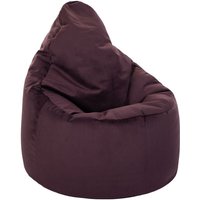 Sitzsack für Wohnzimmer, weicher Samt Sitzsack und Pouf für drinnen, Sitzsack Pouf für Erwachsene - Aubergine (Sitzsack) - Loft 25 von LOFT 25