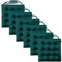 Sitzkissen für Wohnzimmer, Samt Stuhl Kissen für den Innenbereich, Anti-Rutsch-Stuhl Sitzkissen mit sicheren Bindungen - Wald (6pk) - Loft 25 von LOFT 25