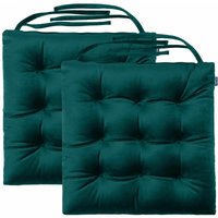 Sitzkissen für Wohnzimmer, Samt Stuhl Kissen für den Innenbereich, Anti-Rutsch-Stuhl Sitzkissen mit sicheren Bindungen - Wald (2pk) - Loft 25 von LOFT 25