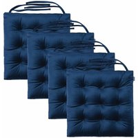 Loft 25 - Sitzkissen für Wohnzimmer, Samt Stuhl Kissen für den Innenbereich, Anti-Rutsch-Stuhl Sitzkissen mit sicheren Bindungen - Pazifik (4pk) von LOFT 25