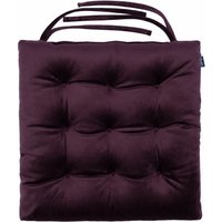 Loft 25 - Sitzkissen für Wohnzimmer, Samt Stuhl Kissen für den Innenbereich, Anti-Rutsch-Stuhl Sitzkissen mit sicheren Bindungen - Aubergine von LOFT 25