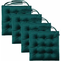 Loft 25 - Sitzkissen für Wohnzimmer, Samt Stuhl Kissen für den Innenbereich, Anti-Rutsch-Stuhl Sitzkissen mit sicheren Bindungen - Wald (4pk) von LOFT 25