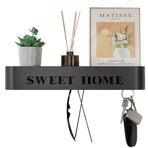 LOFTPLUS Schlüsselbrett mit Ablage Schlüsselboard Wand - Moderner Minimalistisches Schlüsselhalter, Metall Schlüsselablage mit 6 Verdeckten Wandhaken für Eingang, Flur, Küche, Wohnzimmer - Schwarz LOFTPLUS Schlüsselbrett mit Ablage Schlüsselboard Wand - Moderner Minimalistisches Schlüsselhalter, Metall Schlüsselablage mit 6 Verdeckten Wandhaken für Eingang, Flur, Küche, Wohnzimmer - Schwarz von LOFTPLUS