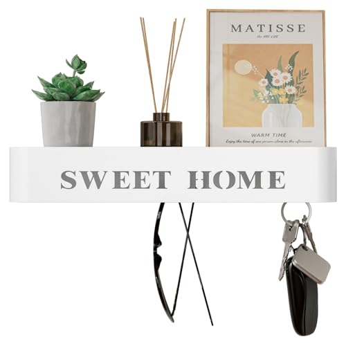 LOFTPLUS Schlüsselbrett mit Ablage Schlüsselboard Wand - Moderner Minimalistisches Schlüsselhalter, Metall Schlüsselablage mit 6 Verdeckten Wandhaken für Eingang, Flur, Küche, Wohnzimmer - Weiß LOFTPLUS Schlüsselbrett mit Ablage Schlüsselboard Wand - Moderner Minimalistisches Schlüsselhalter, Metall Schlüsselablage mit 6 Verdeckten Wandhaken für Eingang, Flur, Küche, Wohnzimmer - Weiß von LOFTPLUS