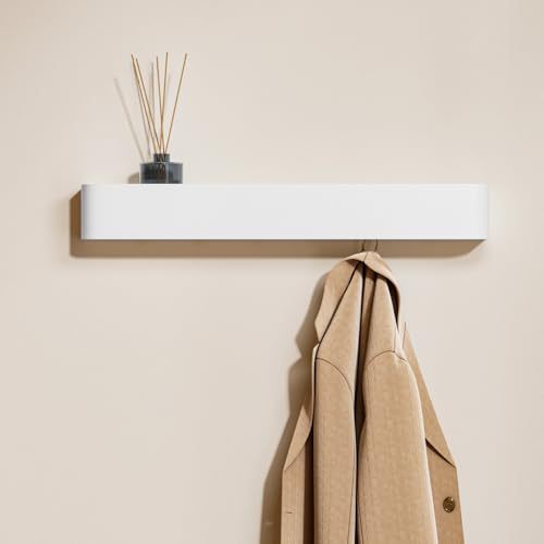 LOFTPLUS Weiß Metall Wandgarderobe mit Ablage - Modernes Minimalistisches Garderobenleiste mit 6 Haken, Garderobe Wand für Entryway Wohnzimmer Schlafzimmer Büro LOFTPLUS Weiß Metall Wandgarderobe mit Ablage - Modernes Minimalistisches Garderobenleiste mit 6 Haken, Garderobe Wand für Entryway Wohnzimmer Schlafzimmer Büro von LOFTPLUS