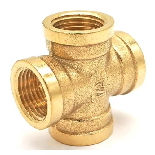 1/2" BSP Female Brass Equal Cross 4 Ways Pipe Connector Fitting Coupler von LOFWSGPRX