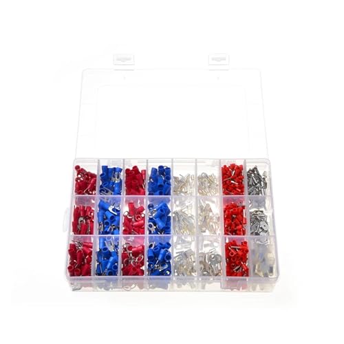1000Pcs 24Types Insulated Crimp Terminals Kit Electrical Cable Wire Cord Pin End Connectors Spade Fork Ring Assorted Set 1000Pcs 24Types Insulated Crimp Terminals Kit Electrical Cable Wire Cord Pin End Connectors Spade Fork Ring Assorted Set von LOFWSGPRX