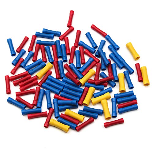 100pcs BV1.25 BV2.5 BV5.5 Insulated Crimp Terminals Connectors Seal Butt Electrical Wire Cable Crimping Terminal Assortment Kit von LOFWSGPRX