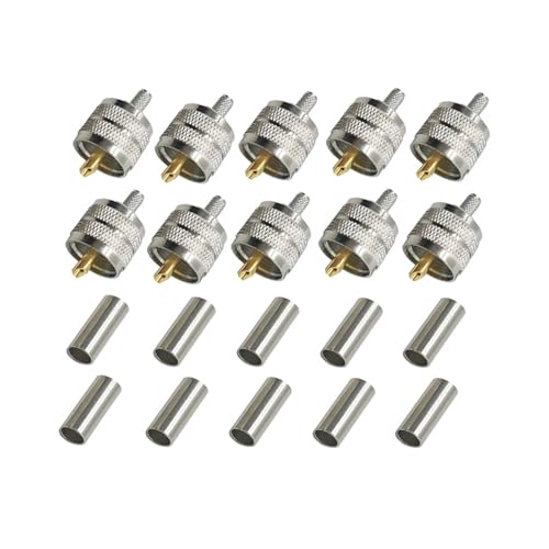 10PCS Male Pigital UHF Connector UHF PL259 Adapter Crimp for RF Coaxial Cable Wiring RG58 LMR195 RG400 Screwed Coupling 10PCS Male Pigital UHF Connector UHF PL259 Adapter Crimp for RF Coaxial Cable Wiring RG58 LMR195 RG400 Screwed Coupling von LOFWSGPRX