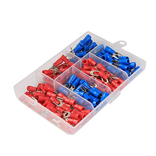190Pcs Crimp Terminal Spade Fork Connector Wire Connector Insulated Cord Pin End Crimping Terminal Assorted kit von LOFWSGPRX
