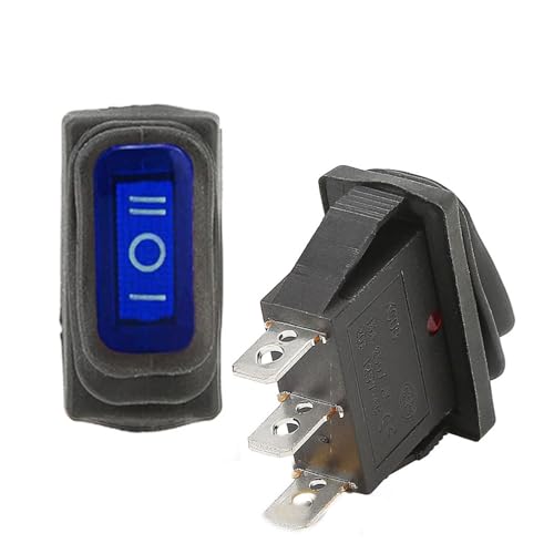 1Pcs KCD3 Rocker Light Switch ON-OFF-ON 3 Pin Blue no light 220V von LOFWSGPRX