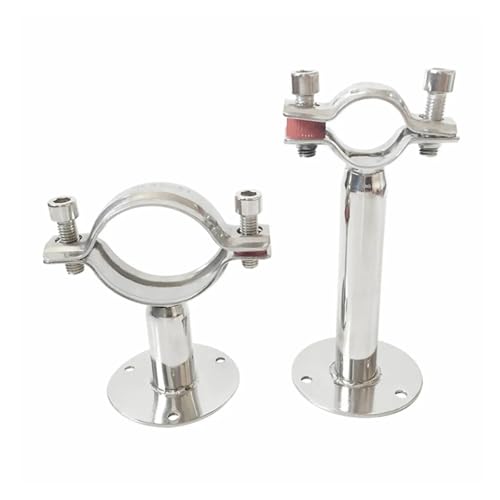 1pc Fit Tube O/D 25mm Pole Length 100mm 304 Stainless Steel Pipe Clamp Clip Support Bracket with Base Plate von LOFWSGPRX
