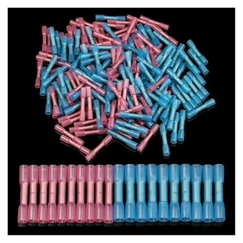 200PCs Insulated Heat Shrink Butt Connectors Electrical Wire Splice Cable Crimp Terminals Connector Blue Red von LOFWSGPRX