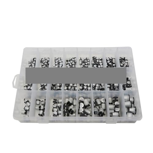 24Value Total 400PCS 1uF~1000uF 6.3V-50V SMD Aluminum Electrolytic Capacitors Assortment Kit Box Capacitance Meters von LOFWSGPRX