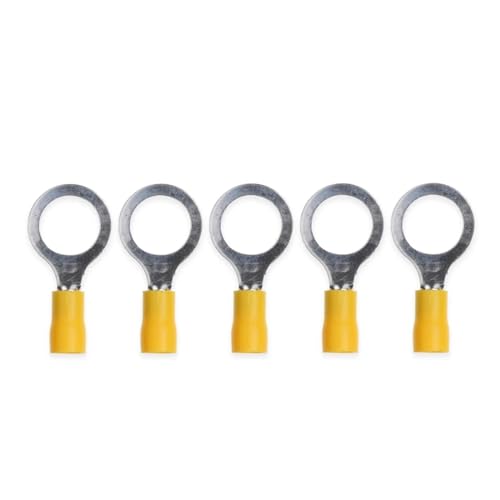 25Pcs Insulated Connector Crimp Terminals RV5-13 Yellow PVC Sleeve Copper Insulated Ring Tongue Terminals Connectors 25Pcs Insulated Connector Crimp Terminals RV5-13 Yellow PVC Sleeve Copper Insulated Ring Tongue Terminals Connectors von LOFWSGPRX