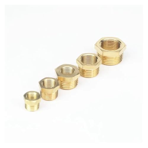 2PC M10x1 Female - 3/8" BSP Male Brass Reducer Reducing Adapter Fitting Gas Water Fuel Pressure Gauge von LOFWSGPRX