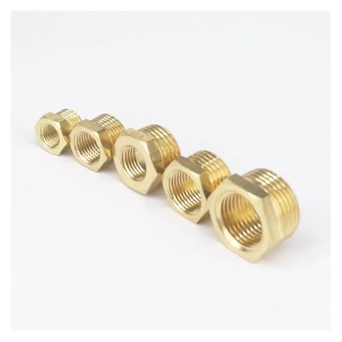 2pcs M10x1.5 Female -1/2" BSP Male Brass Reducer Reducing Adapter Fitting Gas Water Fuel Pressure Gauge von LOFWSGPRX