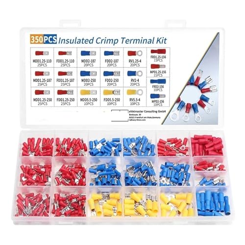 350pcs Insulated Cable Connector Wire Crimp Terminal Spade Butt Ring Fork Kit Ring Lug Rolled Terminal Assorted Kit 350pcs Insulated Cable Connector Wire Crimp Terminal Spade Butt Ring Fork Kit Ring Lug Rolled Terminal Assorted Kit von LOFWSGPRX