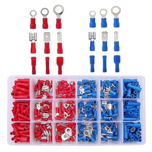 360 Pcs Wire Mixed Assorted Lug Crimp Ring Terminals Spade Insulated Electrical Connectors Set von LOFWSGPRX