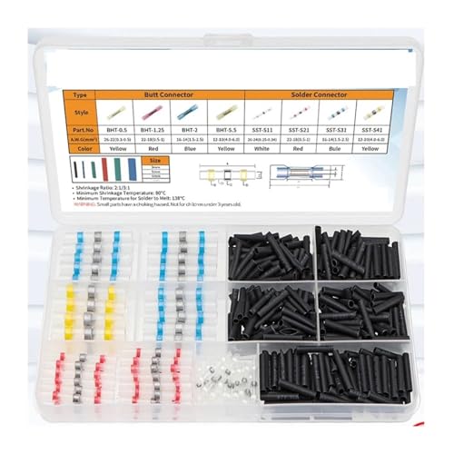 430pcs Solder Seal Wire Connectors Heat Shrink Solder Butt Connectors Automotive Marine Insulated von LOFWSGPRX