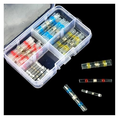 50pcs Heat Shrink Butt Crimp Terminals Solder Seal Wire Connector Sleeve Butt Electrical Splice Soldering Ring von LOFWSGPRX