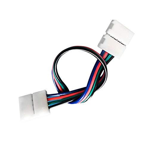 5pcs 4pin Colorful Light with Double Head RGB Double Head Connector for 5050 Led Strip Wire with PCB 10mm Line length 15cm von LOFWSGPRX