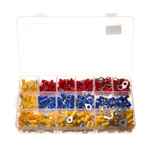 650Pcs Assorted Insulated Terminals Electrical Wire Cable Crimp Butt Ring Terminals Connector Assortment Kit von LOFWSGPRX