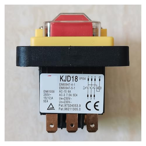 KJD18 7Pins Push Button Switch ON-OFF Electromagnetic Switches with Under Voltage and Restart Protection 15(12) A 230V AC von LOFWSGPRX